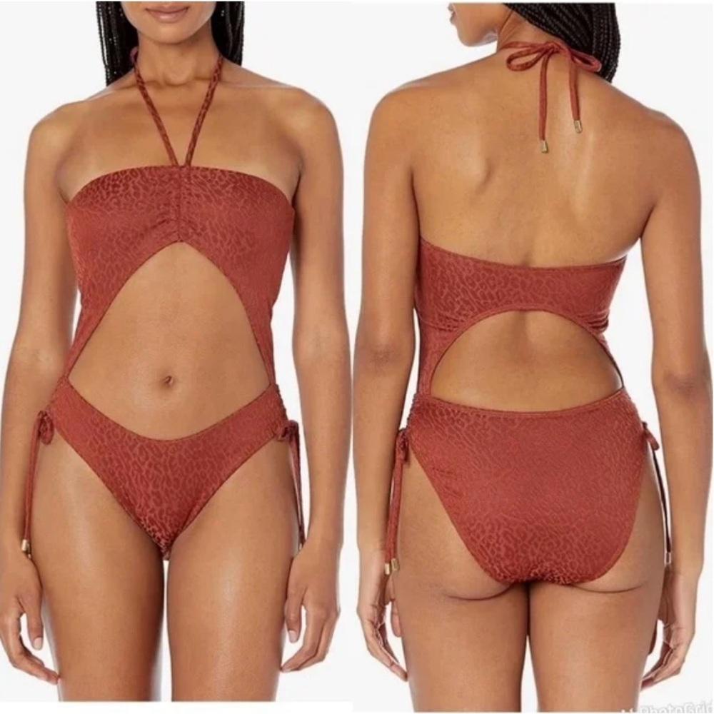 BCBGMAXAZRIA Women’s Standard Cut Out One Piece Swimsuit SZ 8 MSRP $148